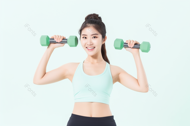 年轻活力的女性哑铃动作练习,高清,摄影图,摄影图片,图片大全,摄影图免费下载